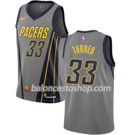 Camiseta Hombre NBA Indiana Pacers Myles Turner 33 2018-19 Nike City Edition Gris Swingman